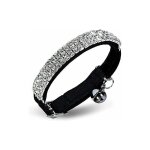 Serbia - collier en velours doux rglable pour chat avec strass et clochettes