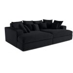 Lisa design - collins - canap� droit 4 places avec double m�ridienne - assise profonde - velours c�tel� ...