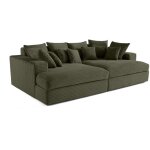 Lisa design - collins - canap� droit 4 places avec double m�ridienne - assise profonde - velours c�tel� ...