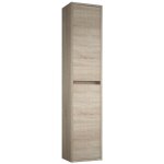 Colonne de salle de bain suspendue 30 x 140 cm naturel avec deux portes - nova