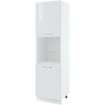 Colonne de cuisine pour four encastrable bellissi blanc brillant 2 portes l 60 cm - porte avec poign�e ...