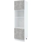 Colonne de cuisine pour micro - onde et four encastrable bellissi beton naturel 2 portes l 60 cm - porte ...