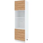 Colonne de cuisine pour micro - onde et four encastrable bellissi chene 2 portes l 60 cm - porte avec ...