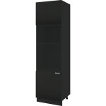 Colonne de cuisine pour micro - onde et four encastrable lovia noir mat 2 portes l 60 cm - porte avec ...