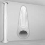 Colonnes et demi - colonnes rondes cannel�es stucco s�lection 203mm n3120: colonne compl�te, shank