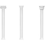 Colonnes et demi - colonnes rondes lisses stucco 180mm sélection n3218: demi - colonne, base Colonnes et demi - colonnes rondes lisses stucco 180mm sélection n3218: demi - colonne, base
