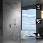 Imex products - colonne de douche anti - calcaire encastr� thermostatique gris et rose champagne imex ...