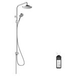 Colonne de douche ou bain douche sans mitigeur hansgrohe vernis blend 200 ecosmart chrom�e + nettoyant ...