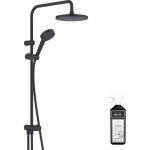 Colonne de douche ou bain douche sans mitigeur hansgrohe vernis blend 200 ecosmart noir mat + nettoyant ...