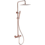 Colonne de douche thermostatique pour baignoire avec bec cascade - or rose bross
