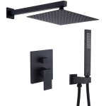 Colonne de douche encastrée noir, kit de douche complet encastré avec tête de douche 20x20cm, douchette, ... Colonne de douche encastrée noir, kit de douche complet encastré avec tête de douche 20x20cm, douchette, ...