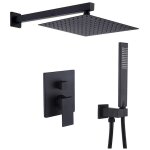 Colonne de douche encastrée noir, kit de douche complet encastré avec tête de douche 20x20cm, douchette, ... Colonne de douche encastrée noir, kit de douche complet encastré avec tête de douche 20x20cm, douchette, ...
