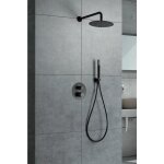 Colonne de douche encastrée avec thermostat modèle line pommeau de douche de taille standard couleur ... Colonne de douche encastrée avec thermostat modèle line pommeau de douche de taille standard couleur ...