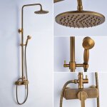 Colonne de douche hauteur r�glable ensemble de douche deux jets au choix laiton �l�gant r�tro - auralum ...