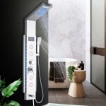 Colonne de douche hydromassage pour baignoire avec 5 en 1 fonctions led colonne douche en acier inoxydable ...