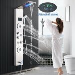 Colonne de douche hydromassage led cran de contrle de la temprature panneau de douche multifonction ...
