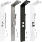 Colonne de douche hydromassante haloyo acier inoxydable, 15 x 47 x 130 cm, blanc