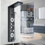 Colonne de douche hydromassantes noir led lcd affichage temprature d'eau acier inox colonne douche en ...
