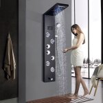 Colonne de douche hydromassante sans batterie cran de contrle de la temprature led?colonne de douche ...