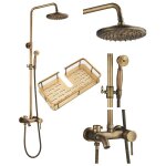 Colonne de douche laiton rtro systme de douche rglable ensemble de douche mural set kit de douche ...