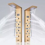 Colonne de douche à led en acier inoxydable douche hydromassage multifonction buse fixe douche à pluie ... Colonne de douche à led en acier inoxydable douche hydromassage multifonction buse fixe douche à pluie ...