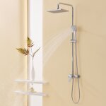 Colonne de douche mcanique auralum colonne douche chrom, hauteur rglable 900 - 1240mm pour salle bain, ...
