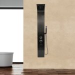 Colonne de douche mitigeur thermostatique douche chrome noir Colonne de douche mitigeur thermostatique douche chrome noir
