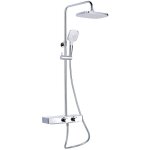 Swiss aqua technologies colonne de douche avec mitigeur thermostatique, tte de douche xxl 28. 7cm, barre ...