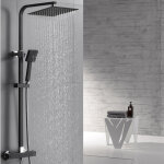 Auralum - colonne de douche noir avec mitigeur thermostatique 2 fonctions ensemble de douche avec douchette ...