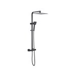 Oceanic - colonne de douche mitigeur thermostatique corps froid - pomme haute carr�e 30x30 cm - noir ...