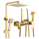 Colonne de douche d'or syst�me de douche montage mural ensemble de douche avec 22cm 22cm t�te de douche, ...