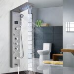Colonne de douche panneau de douche pour salle de bain hydromassages 5 jets syst�me de douche panneau ...