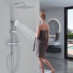 Colonne de douche sans mitigeur , rglable en hauteur ensemble de douche avec 20cm pomme de douche pluie ...