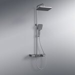 Emke - colonne de douche thermostat, 36 x 14 cm étagères en verre, douchette, 3 types de jets, douche ... Emke - colonne de douche thermostat, 36 x 14 cm étagères en verre, douchette, 3 types de jets, douche ...