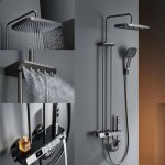 Esip - colonne de douche thermostatique, 12in / 310mm 5 fonctions ensemble de douche, buse de massage, ...
