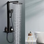 [jamais utilis�] colonne de douche thermostatique 38�c noir, kit de douche 3 fonctions avec sortie en ...
