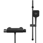 Colonne de douche thermostatique 38�c avec table de rangement en verre tremp�, ensemble de robinetterie ...