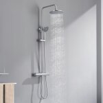 Colonne de douche thermostatique chrom� ensemble de douche haute r�glable 80 - 110 cm syst�me de douche ...