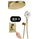 Colonne de douche thermostatique encastr or bross ensemble de douche pour salle de bain avec affichage ...