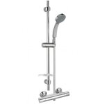 Colonne de douche thermostatique jacob delafon july avec douchette 4 jets, barre et porte - savon - e5493 ...