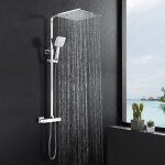 Meykoers - colonne de douche thermostatique douche kit monofonction carr douchette avec mitigeur thermostatiq ...