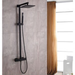 Bernstein - colonne de douche thermostatique murale laiton + t�te de douche 20x20cm - 110x15cm - sedal ...