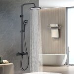Homelody - colonne de douche thermostatique ubeegol - noir - avec douchette 3 jets - kit de douche - ... Homelody - colonne de douche thermostatique ubeegol - noir - avec douchette 3 jets - kit de douche - ...