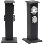 Wiltec - multiprise de jardin double ? 2 prises ? 155 x 155 x 405 mm ? design colonne d'�nergie ? en ...