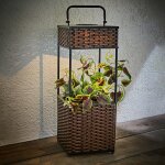 Spetebo - colonne de fleurs solaire 57, 5 cm - pot de fleurs clair