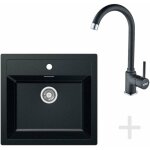 Franke - colonnes - kit de cuisine t25, vier en tectonite sid 610, noir + robinet fp 9000, onyx new ...