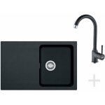 Franke - colonnes - kit de cuisine t30, �vier en tectonite oid 611 - 78, noir + robinet fp 9000, onyx ...