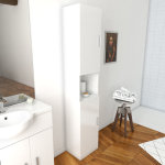 Meuble colonne pour salle de bains 35x30x182 cm - blanc laqu - thrifty 35