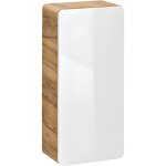 Vente - unique - colonne de salle de bain coloris naturel et blanc - l35 x l22 x h75 cm - aruba