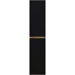 Colonne de salle de bain en mlamine coloris noir mat / chne - longueur 30 x profondeur 27 x hauteur ...